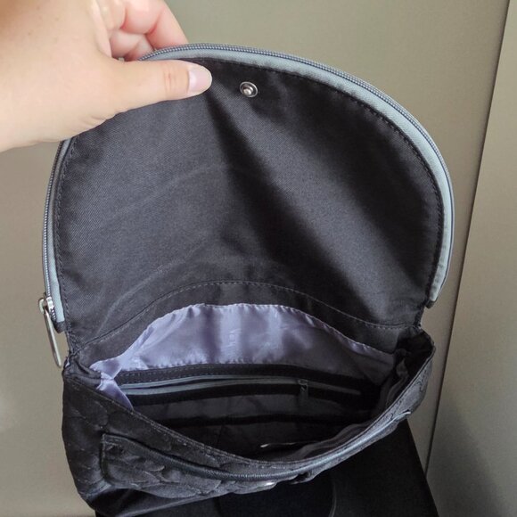 Thirty-One Gifts Quilted Black Backpack – Gray Trim, Adjustable Straps - Picture 5 of 6